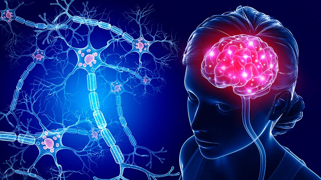 Illustration of brain activity and neural networks representing the sound-inspired concept behind The Genius Wave